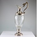 elegant decantor aiguillère. sticla & metal argintat. atelier G. Galbati. Italia